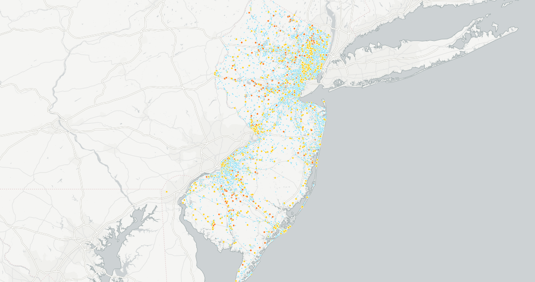 Screenshot of NJ toxic sites
